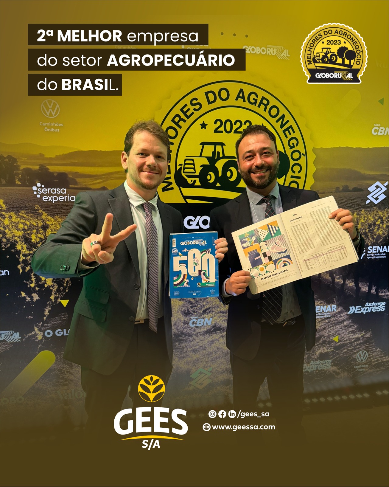 GEES S/A – 2ª MELHOR empresa do setor AGROPECUÁRIO do BRASIL!