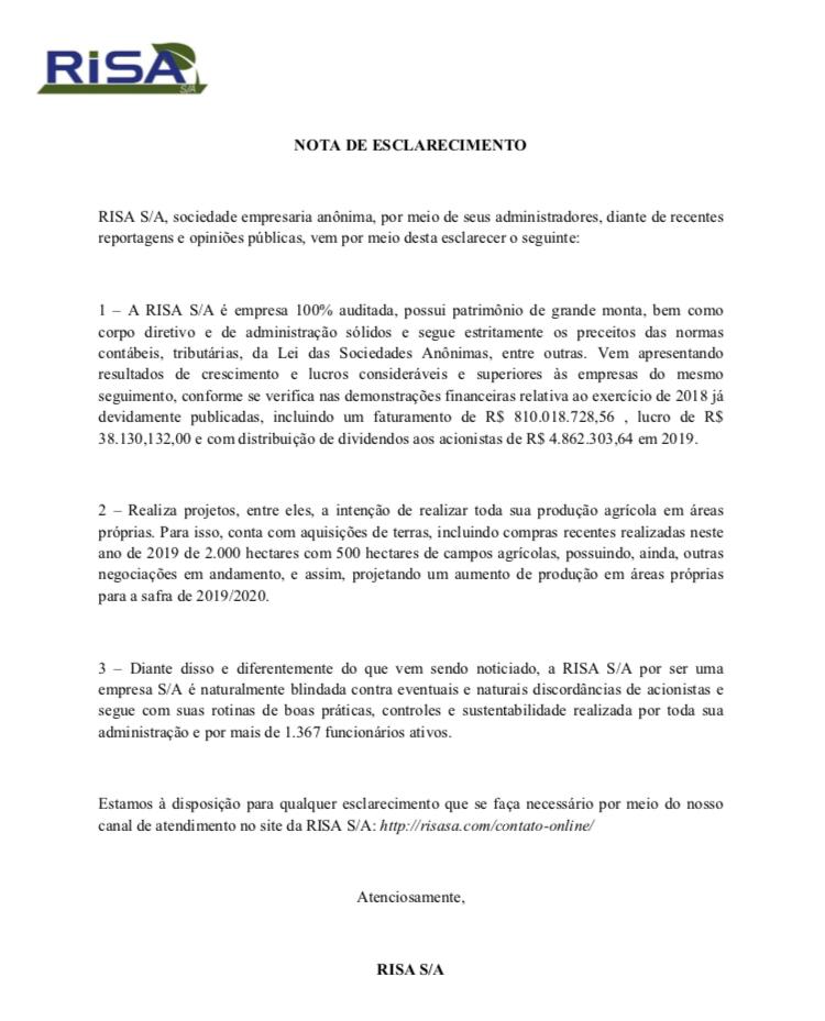 Nota de Esclarecimento