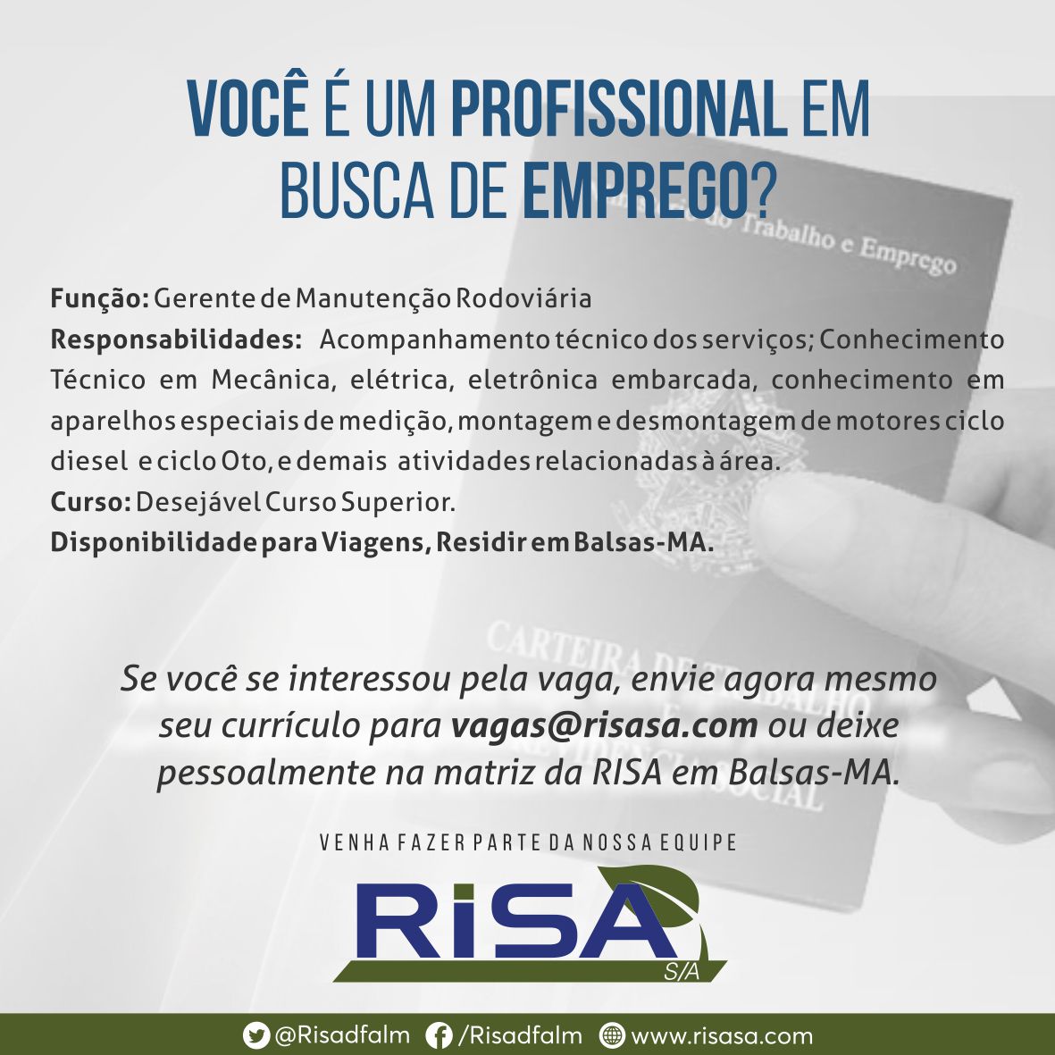 Oportunidade de Emprego