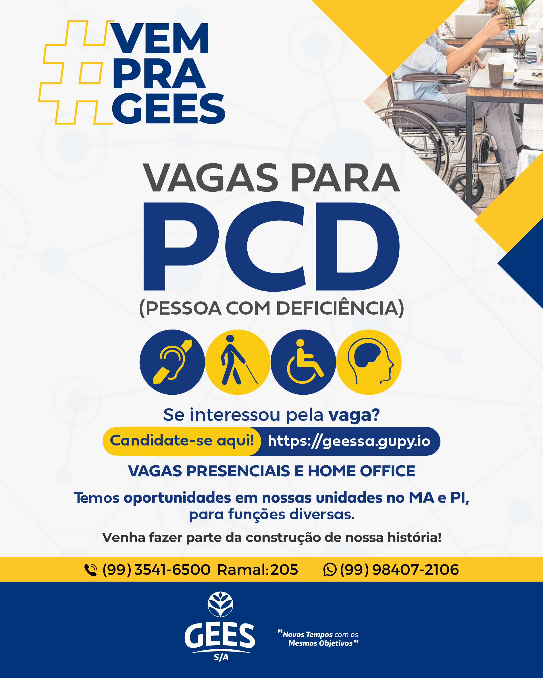 Vagas para PCD – Pessoas com Deficiência | GEES S/A